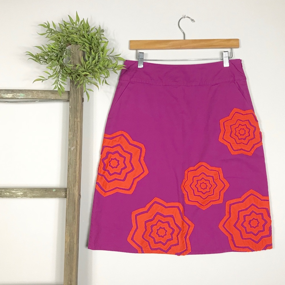 Boden | Floral Appliqué Skirt
